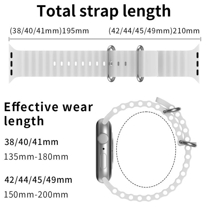 Bild 5, ColorPop Apple Watch 42/41/40/38 mm Armband Ocean Wave Vit - Teknikhallen.se