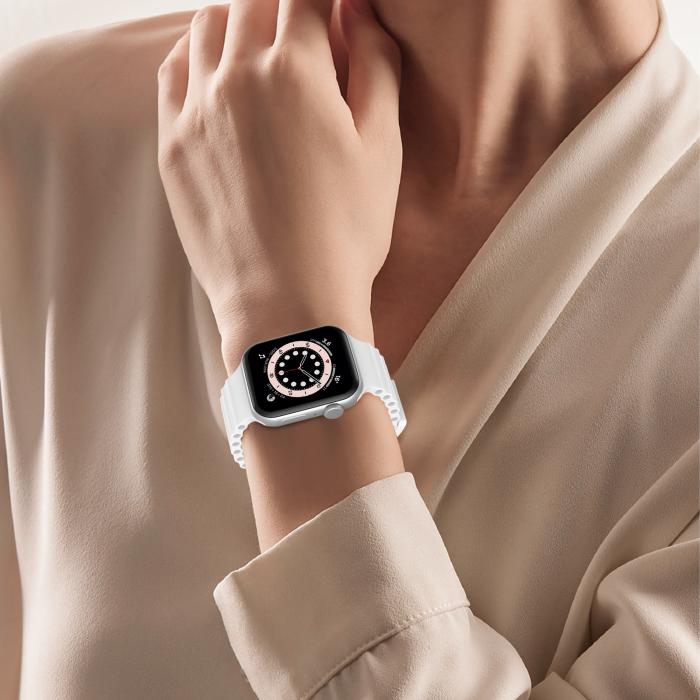 Bild 6, ColorPop Apple Watch 42/41/40/38 mm Armband Ocean Wave Vit - Teknikhallen.se