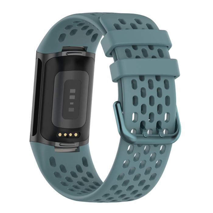 Bild 2,  Fitbit Charge 6 / 5 Armband Silikon Ihåligt Blå - Teknikhallen.se