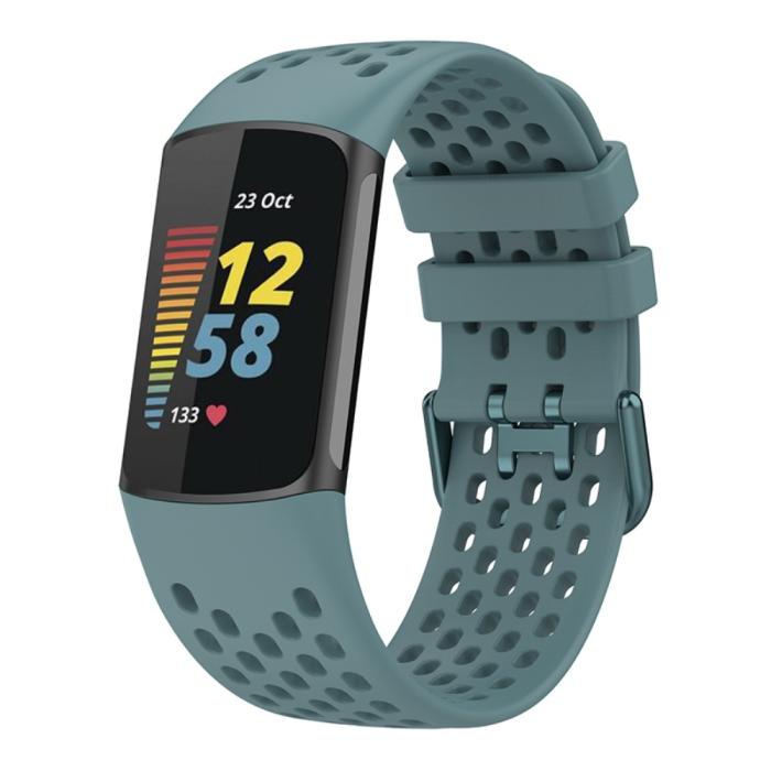 Bild 3,  Fitbit Charge 6 / 5 Armband Silikon Ihåligt Blå - Teknikhallen.se