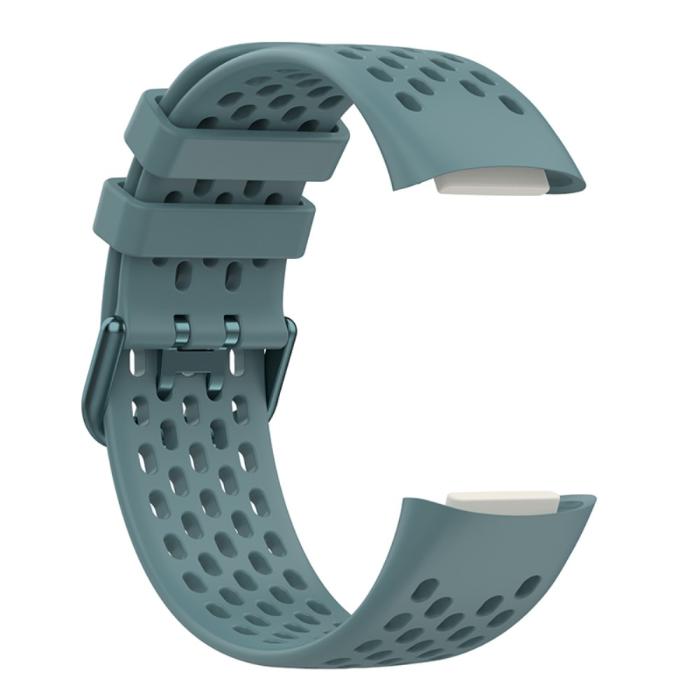 Bild 4,  Fitbit Charge 6 / 5 Armband Silikon Ihåligt Blå - Teknikhallen.se
