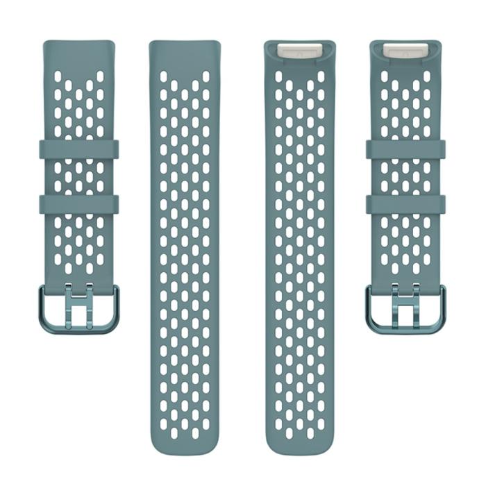 Bild 5,  Fitbit Charge 6 / 5 Armband Silikon Ihåligt Blå - Teknikhallen.se