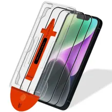  [2-PACK] iPhone 6/7/8 Plus Sk&auml;rmskydd I H&auml;rdat Glas - Med Monteringsram - Teknikhallen.se