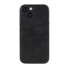  iPhone 13 - Mobilskal L&auml;der Med Kortfack - Svart - Teknikhallen.se