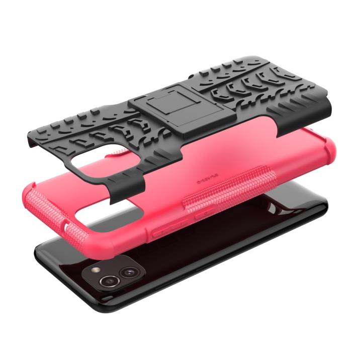 Bild 6,  Samsung Galaxy A03 Skal Stöttåligt med Stöd Rosa - Teknikhallen.se