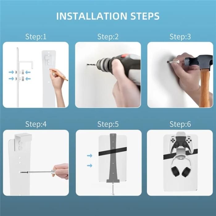 Bild 6, JYS JYS Väggfäste För PS5/PS5 Pro/ PS5 Slim Svart - Teknikhallen.se