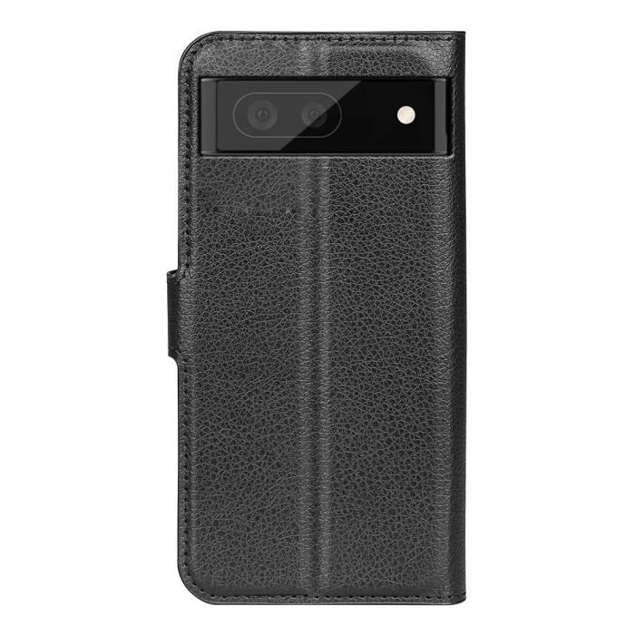Bild 3,  Google Pixel 6A Fodral Litchi Läder Svart - Teknikhallen.se