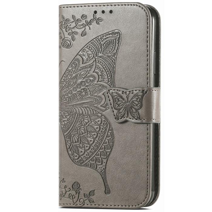 Bild 5,  Samsung Galaxy S23 FE Fodral Fjäril Tryck Grå - Teknikhallen.se