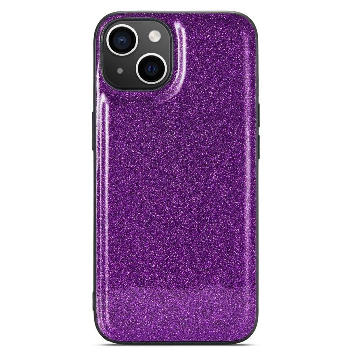 Bild 3, DG.MING DG.MING iPhone 15 Plus Skal Läder Glitter Lila - Teknikhallen.se