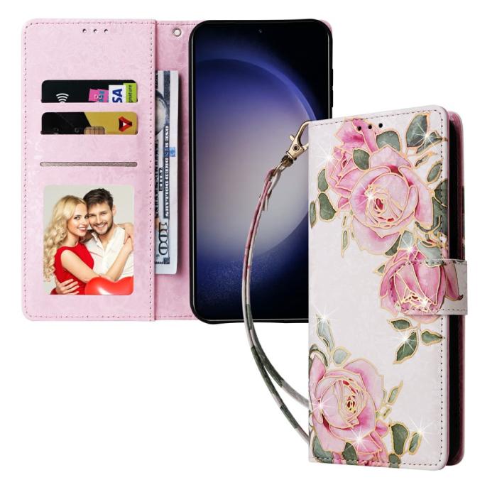 Bild 5,  Samsung Galaxy S25 Fodral RFID Rosa Blommor - Teknikhallen.se