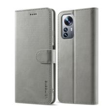 LC.IMEEKE LC.IMEEKE Xiaomi 12 Pro Fodral L&auml;der Gr&aring; - Teknikhallen.se