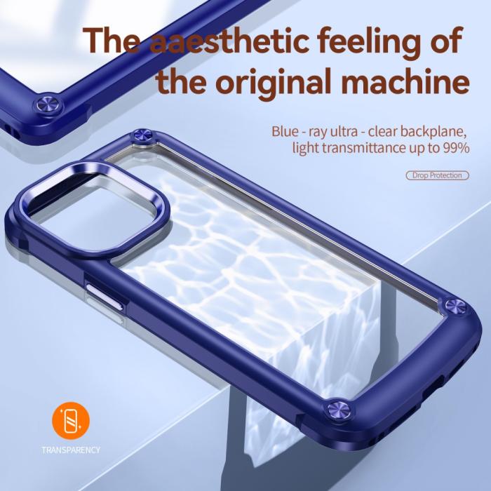 Bild 3,  iPhone 16 Pro Skal Shockproof Hybrid Armor Blå - Teknikhallen.se