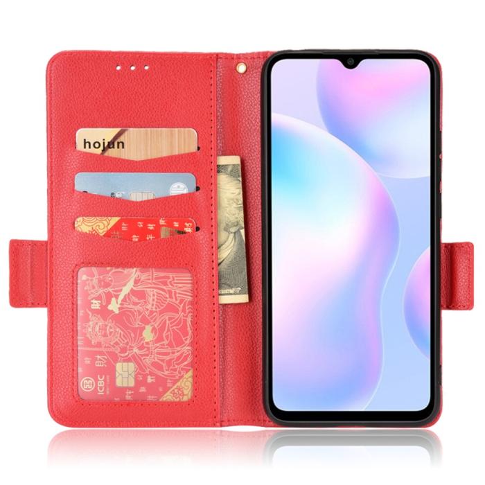 Bild 4,  Xiaomi Redmi 9A / 9AT Fodral Litchi Textur Röd - Teknikhallen.se