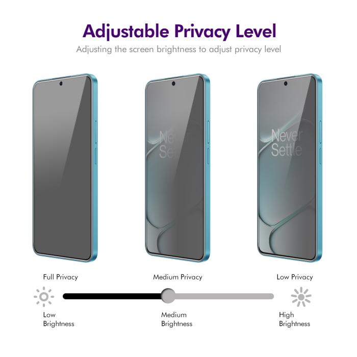 Bild 4, ENKAY ENKAY OnePlus 15R Skärmskydd Heltäckande Härdat Glas Privacy - Teknikhallen.se