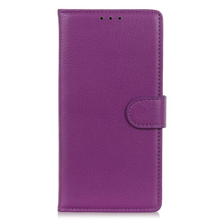 Bild 6,  Motorola Moto G04 4G/G24 4G Litchi Läder Fodral Lila - Teknikhallen.se