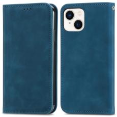  iPhone 15 Plus Fodral Retro L&auml;der Bl&aring; - Teknikhallen.se