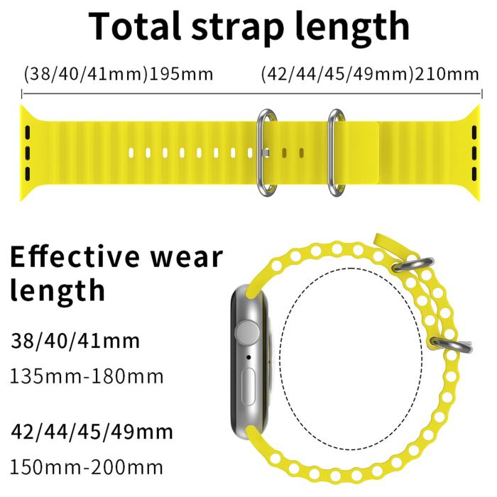 Bild 5, ColorPop Apple Watch 42/41/40/38 mm Armband Ocean Wave Gul - Teknikhallen.se