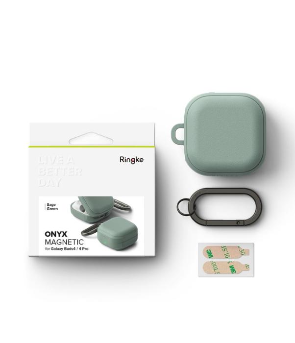 Bild 6, Ringke Ringke Galaxy Buds 4 / 4 Pro Skal MagSafe Onyx Sage Green - Teknikhallen.se