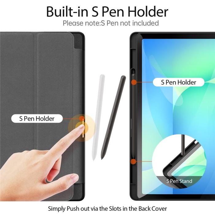 Bild 2, DUX DUCIS DUX DUCIS Galaxy Tab S10 FE Plus Fodral DOMO Tri-Fold Svart - Teknikhallen.se