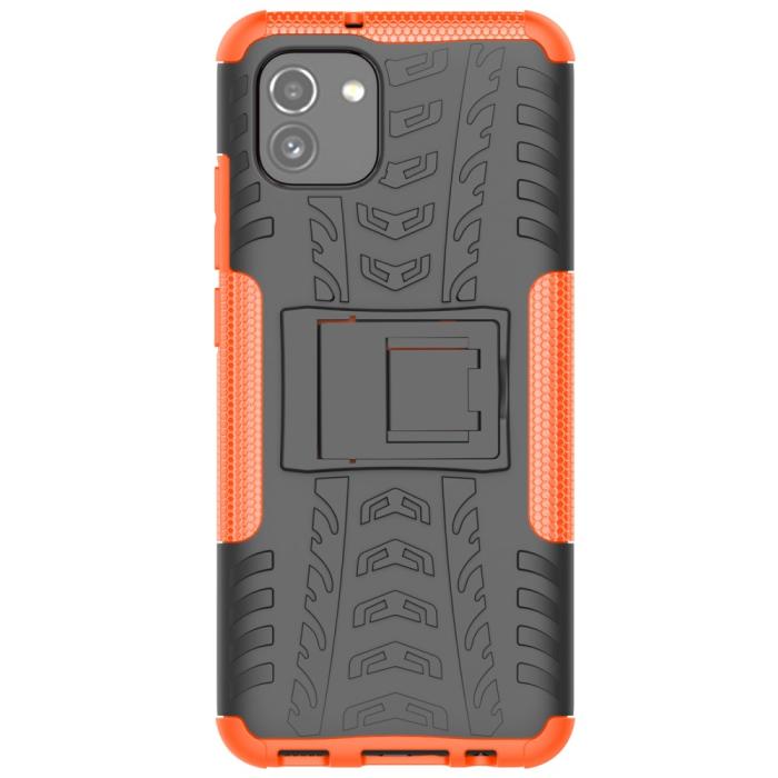 Bild 3,  Samsung Galaxy A03 Skal Stöttåligt med Stöd Orange - Teknikhallen.se