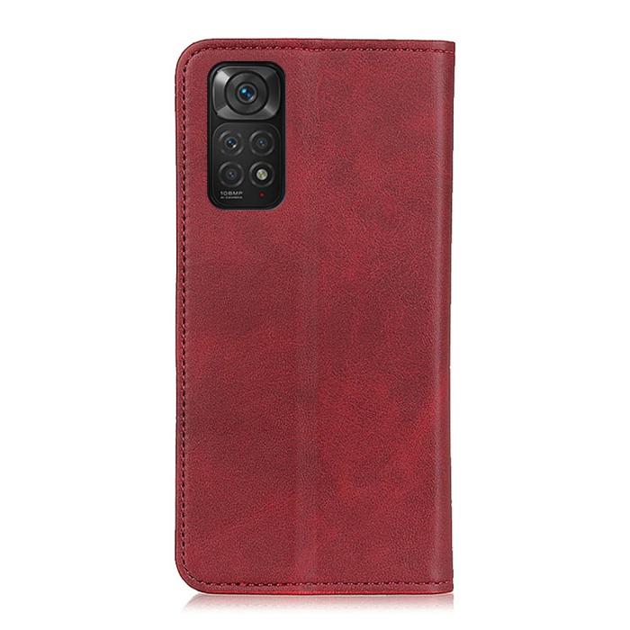 Bild 3,  Xiaomi Redmi Note 11 4G Fodral Flip Läder Röd - Teknikhallen.se