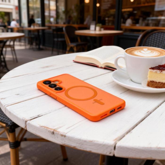 Bild 6, Tech-Protect Tech-Protect Galaxy S26 Skal MagSafe MagMat Orange - Teknikhallen.se