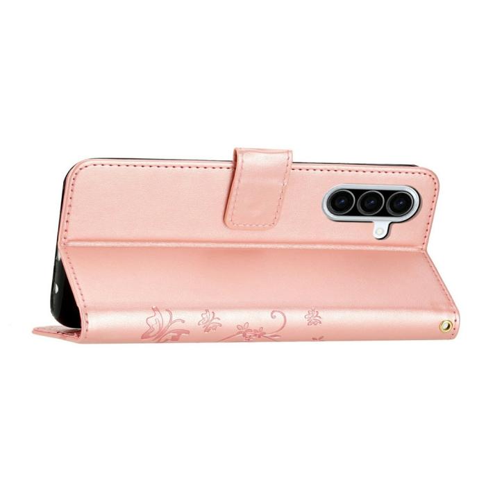 Bild 2,  Samsung Galaxy A27 5G Fodral Blommor/Fjärilar Roséguld - Teknikhallen.se