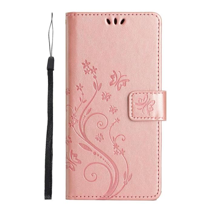 Bild 5,  Samsung Galaxy A27 5G Fodral Blommor/Fjärilar Roséguld - Teknikhallen.se
