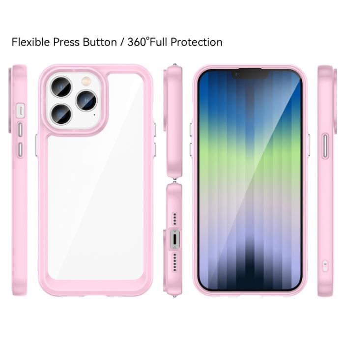 Bild 2,  iPhone 14 Skal Akryl/TPU Ljus Rosa - Teknikhallen.se