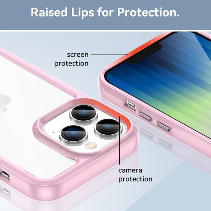 Bild 6,  iPhone 14 Skal Akryl/TPU Ljus Rosa - Teknikhallen.se