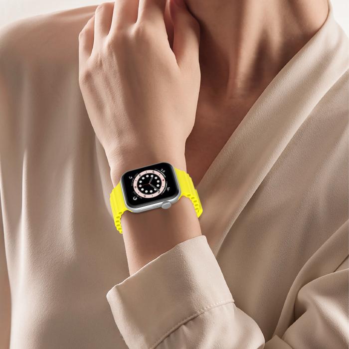 Bild 6, ColorPop Apple Watch 42/41/40/38 mm Armband Ocean Wave Gul - Teknikhallen.se
