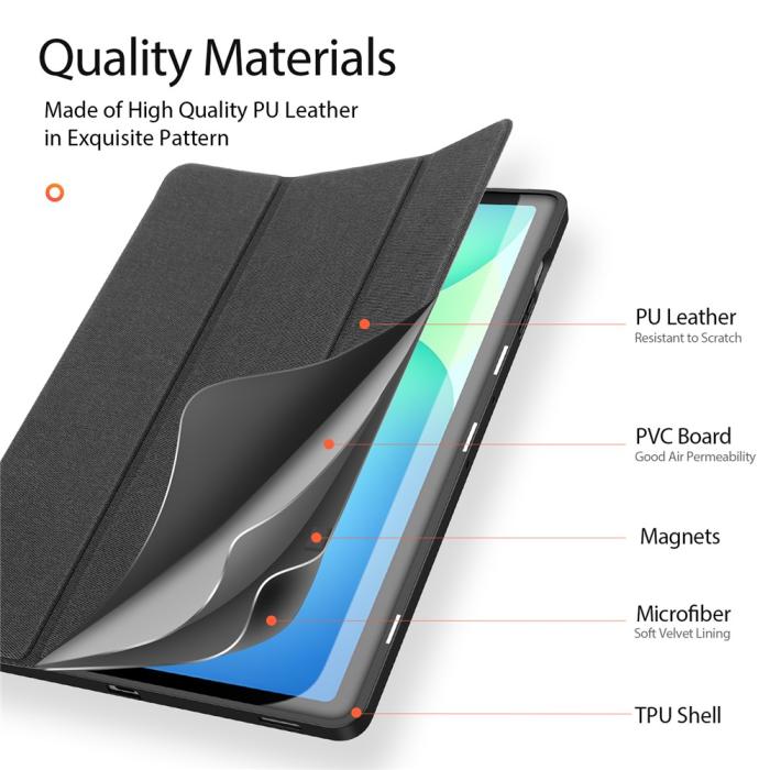 Bild 6, DUX DUCIS DUX DUCIS Galaxy Tab S10 FE Plus Fodral DOMO Tri-Fold Svart - Teknikhallen.se