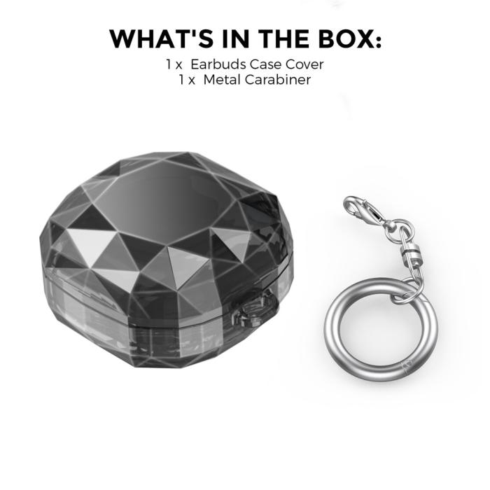 Bild 2, AHASTYLE AHASTYLE Galaxy Buds 2/Pro/Live Skal Diamond Svart - Teknikhallen.se