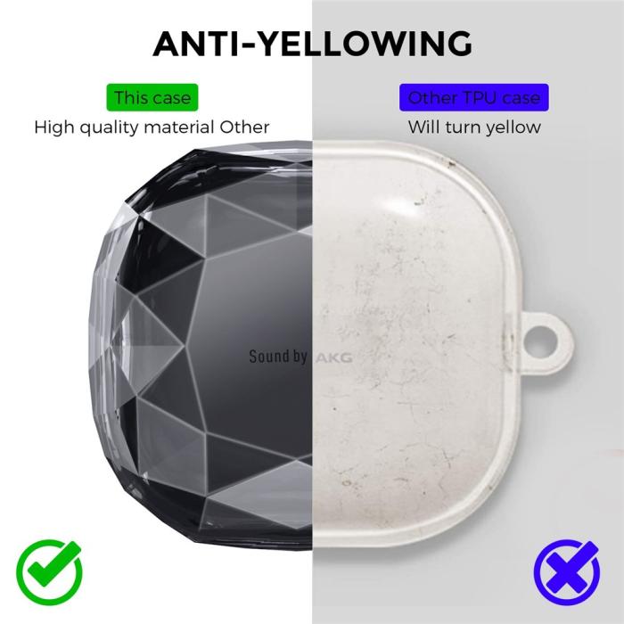 Bild 3, AHASTYLE AHASTYLE Galaxy Buds 2/Pro/Live Skal Diamond Svart - Teknikhallen.se