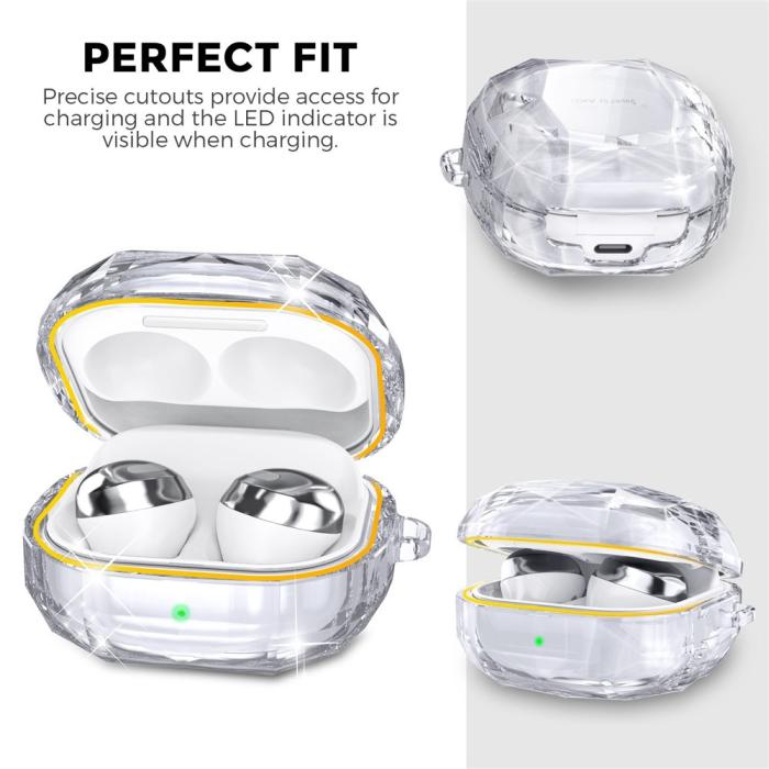Bild 4, AHASTYLE AHASTYLE Galaxy Buds 2/Pro/Live Skal Diamond Svart - Teknikhallen.se
