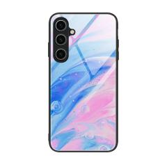  Samsung Galaxy A05s 4G Skal Marmor H&auml;rdat Glas Rosa - Teknikhallen.se