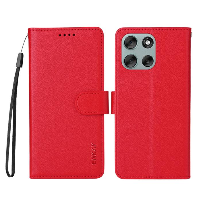 Bild 2, ENKAY ENKAY Motorola Moto G86 Power/G86 5G Fodral RFID Röd - Teknikhallen.se