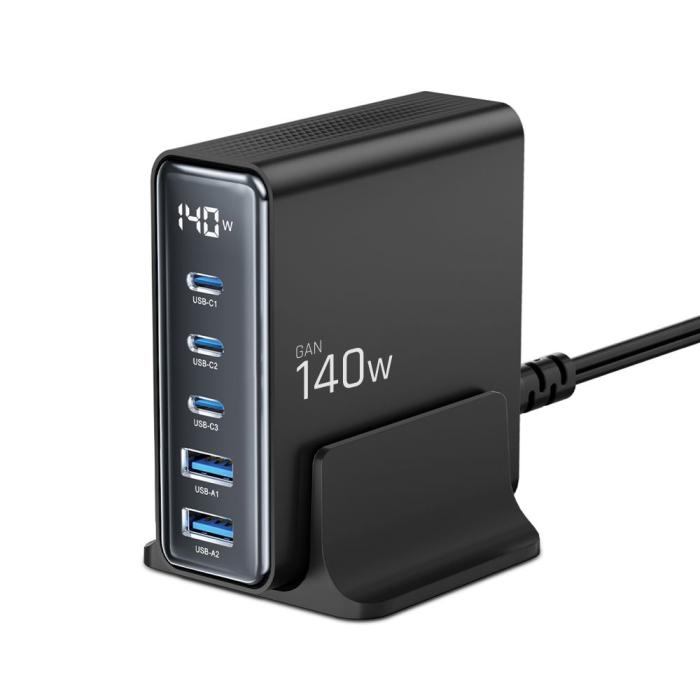 Bild 2, Tech-Protect Tech-Protect 140W Laddstation USB-C / USB-A Svart - Teknikhallen.se