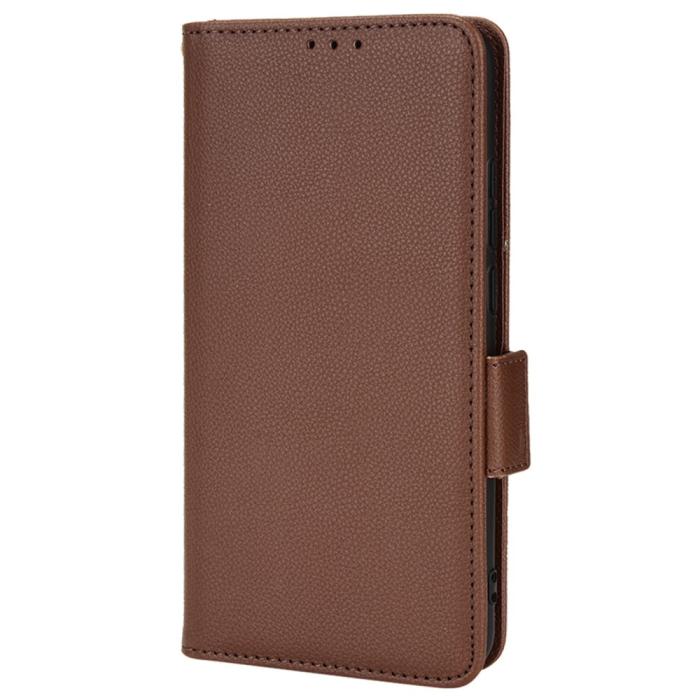 Bild 2,  Xiaomi Redmi 9A / 9AT Fodral Litchi Textur Brun - Teknikhallen.se