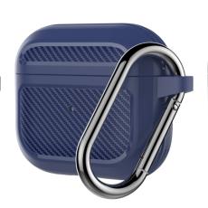  AirPods 3 Skal Kolfiber Textur Med Krok Bl&aring; - Teknikhallen.se