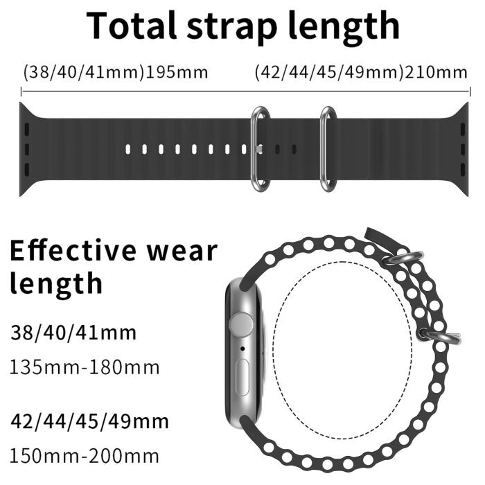 Bild 5, ColorPop Apple Watch 42/41/40/38 mm Armband Ocean Wave Svart - Teknikhallen.se