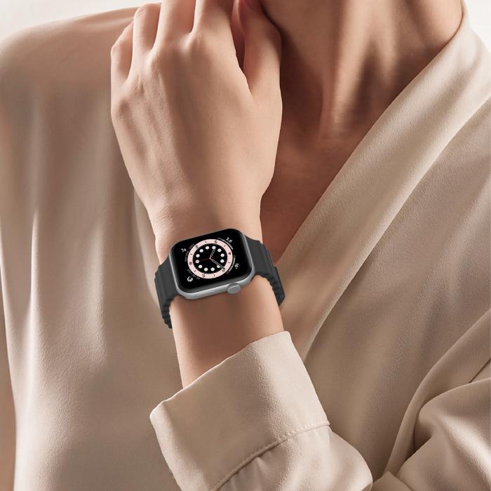 Bild 6, ColorPop Apple Watch 42/41/40/38 mm Armband Ocean Wave Svart - Teknikhallen.se