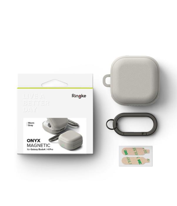 Bild 6, Ringke Ringke Galaxy Buds 4 / 4 Pro Skal MagSafe Onyx Warm Grey - Teknikhallen.se