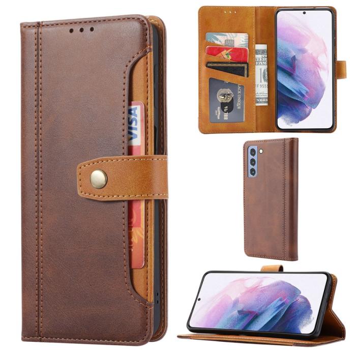 Bild 6,  Samsung Galaxy S22 Plus Fodral Premium Med Kortplats Brun - Teknikhallen.se