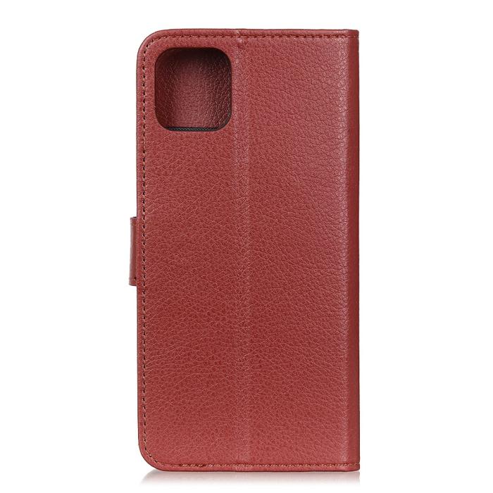 Bild 3,  iPhone 11 Pro - Plånboksfodral Litchi - Brun - Teknikhallen.se