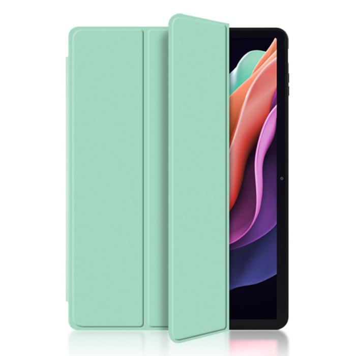 Bild 2,  Lenovo Tab P11 Gen 2 Fodral Tri-Fold Läder Grön - Teknikhallen.se