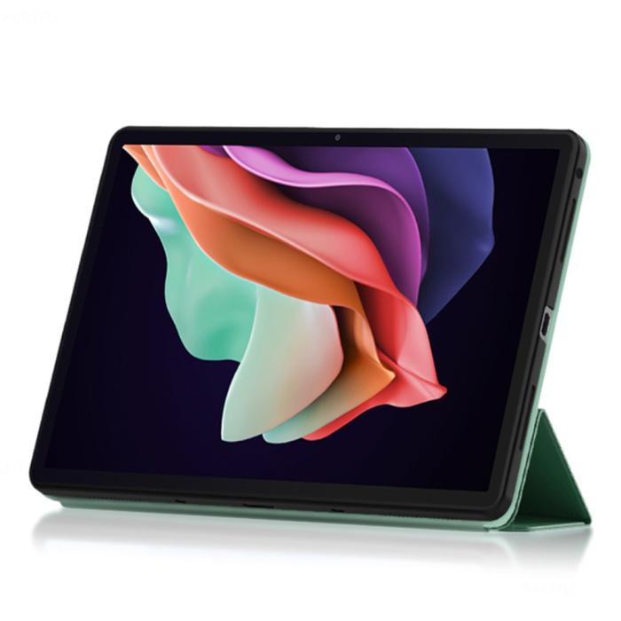 Bild 3,  Lenovo Tab P11 Gen 2 Fodral Tri-Fold Läder Grön - Teknikhallen.se