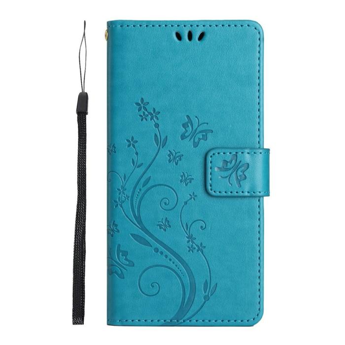 Bild 5,  Samsung Galaxy A27 5G Fodral Blommor/Fjärilar Blå - Teknikhallen.se