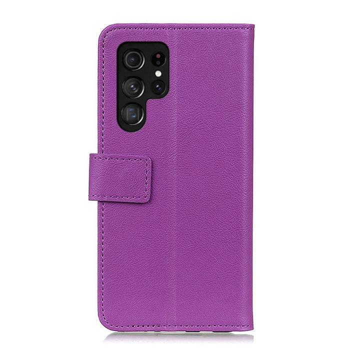 Bild 3,  Samsung Galaxy S22 Ultra Fodral PU Läder Lila - Teknikhallen.se