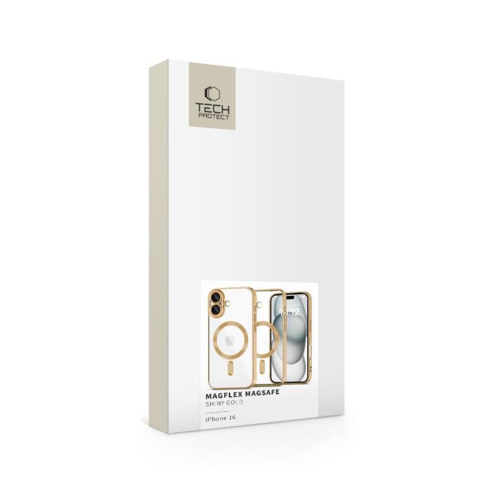 Bild 2, Tech-Protect Tech-Protect iPhone 16 Skal MagSafe MagFlex Shiny Gold - Teknikhallen.se